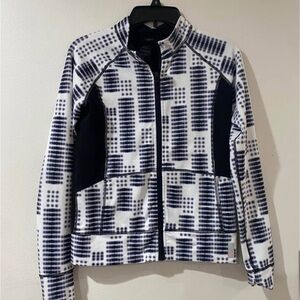 Zella Girl Black and White Patterned Ski Jacket